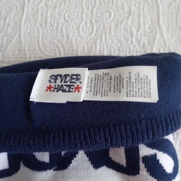 Mens Spyder Haze Pom Beanie USA Star Hat - Picture 4 of 4